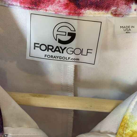 Foray Golf Multicolor Abstract Floral Long Sleeve 1/4 Zip Top Size S - Picture 6 of 13
